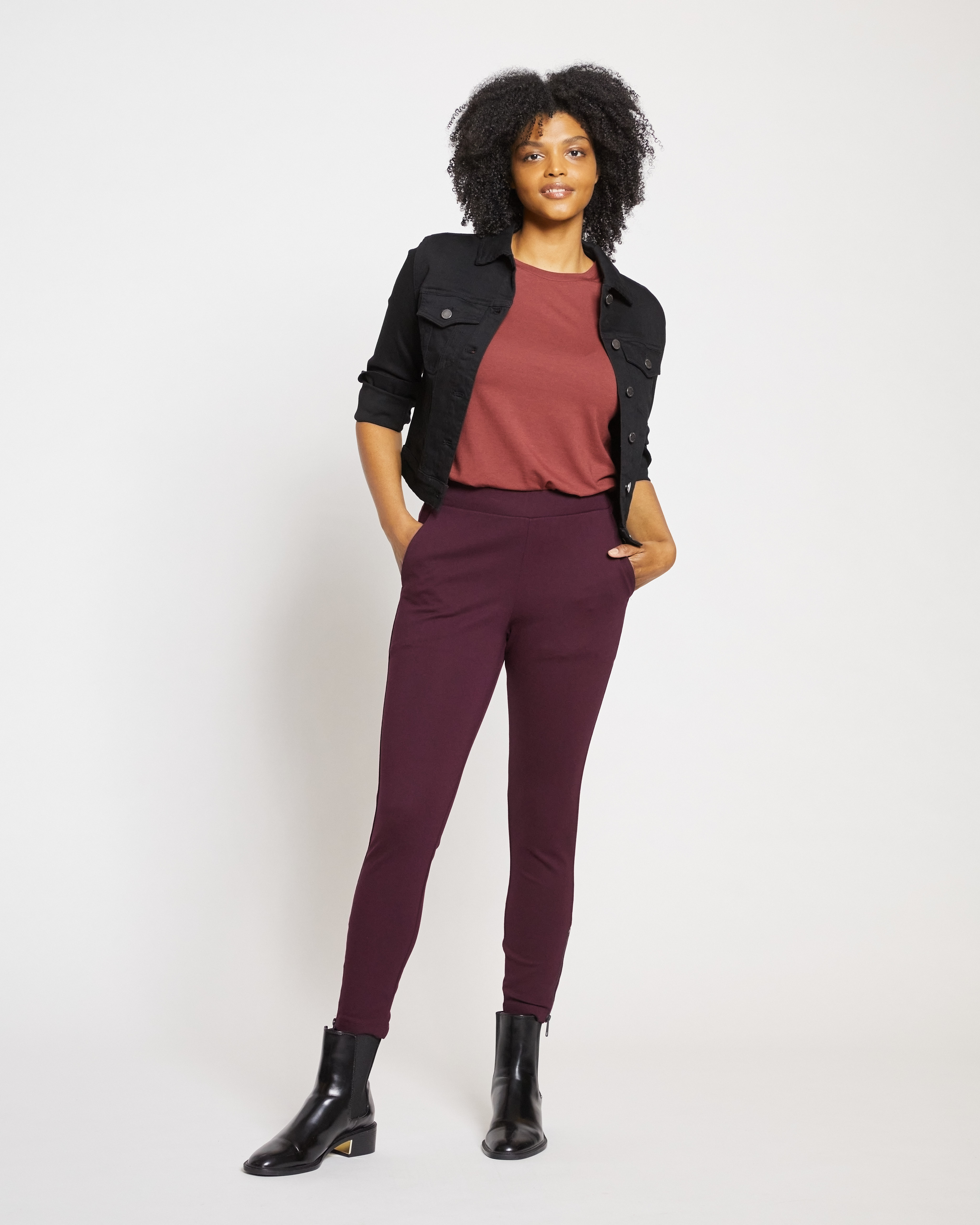 Minimalist Moro Pocket Signature Ponte Pants - Black Cherry | Universal  Standard